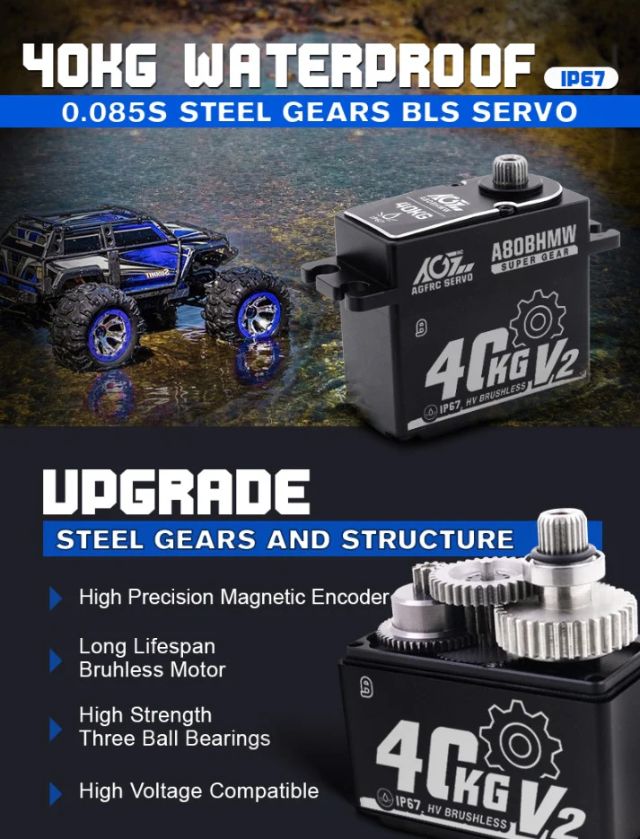 AGFRC 40KG A80BHMW V2 Standard Size Servo - Image 5