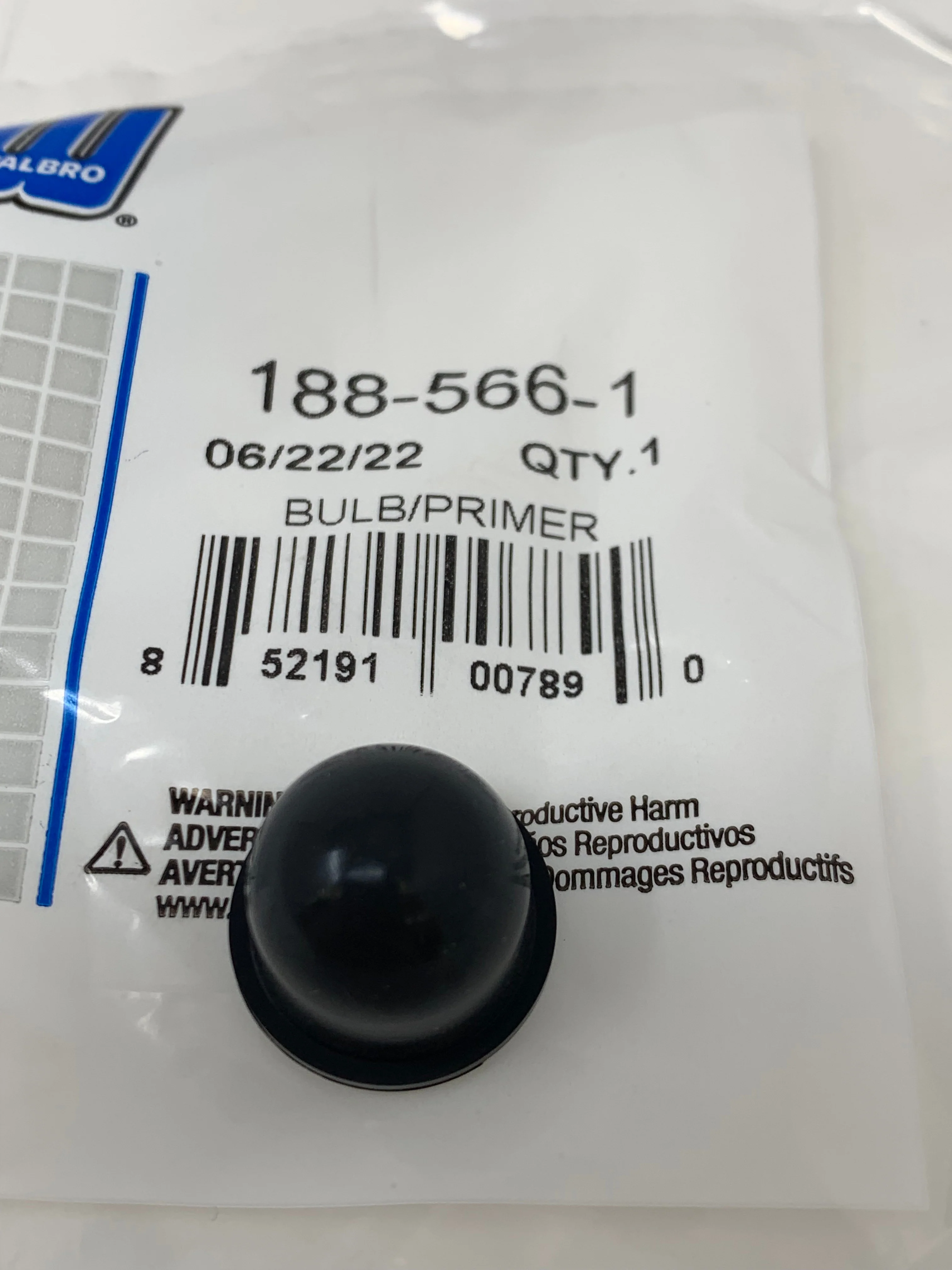 Walbro Ethanol-Resistant Primer Bulb #188-566-1 - Image 4